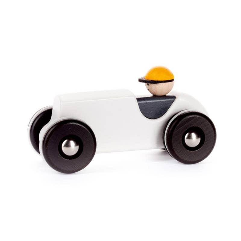 Coche retro de madera con ruedas – BAJO