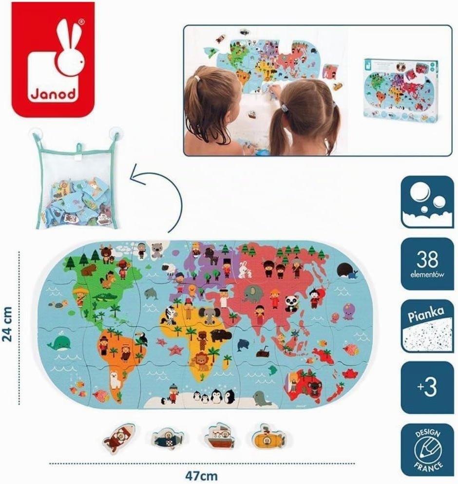 Puzzle del mundo de baño – Janod