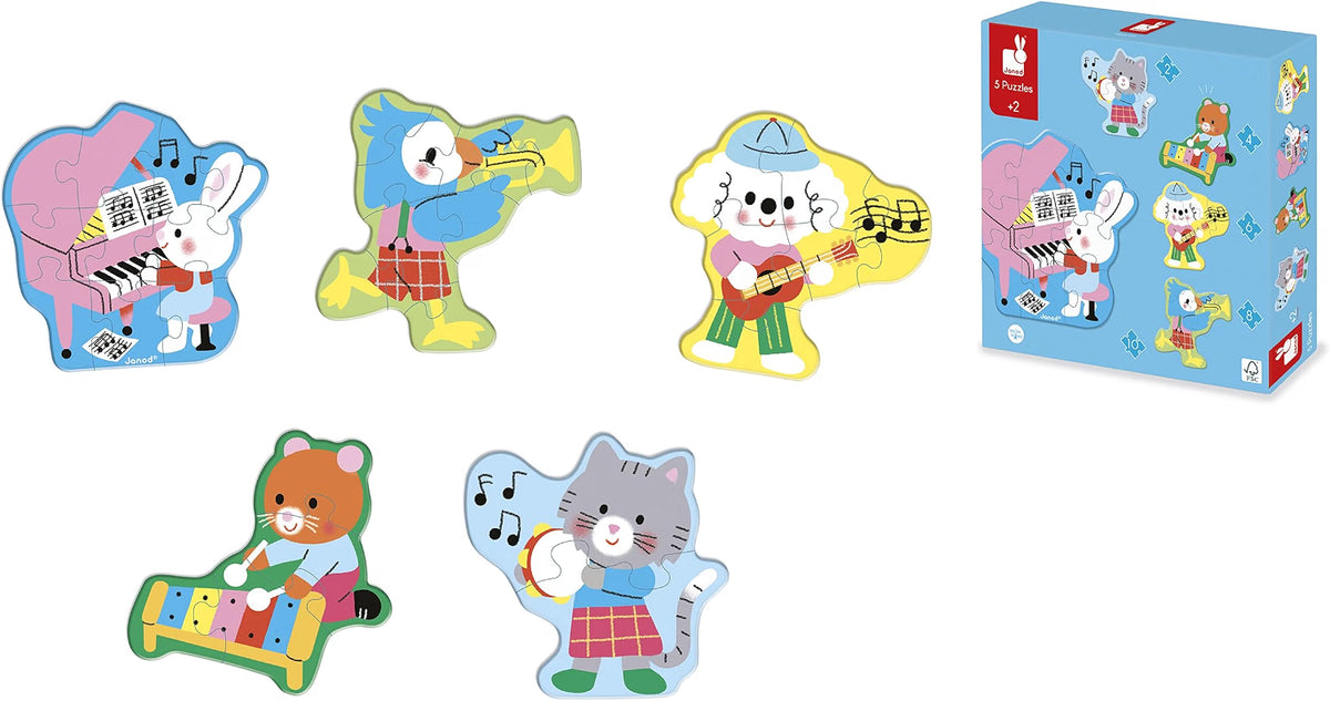 5 puzzles evolutivos Música – Janod