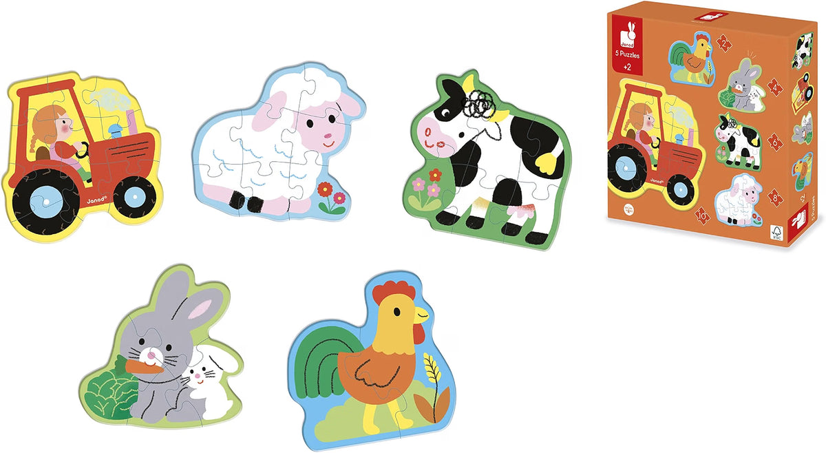 5 puzzles evolutivos Granja – Janod