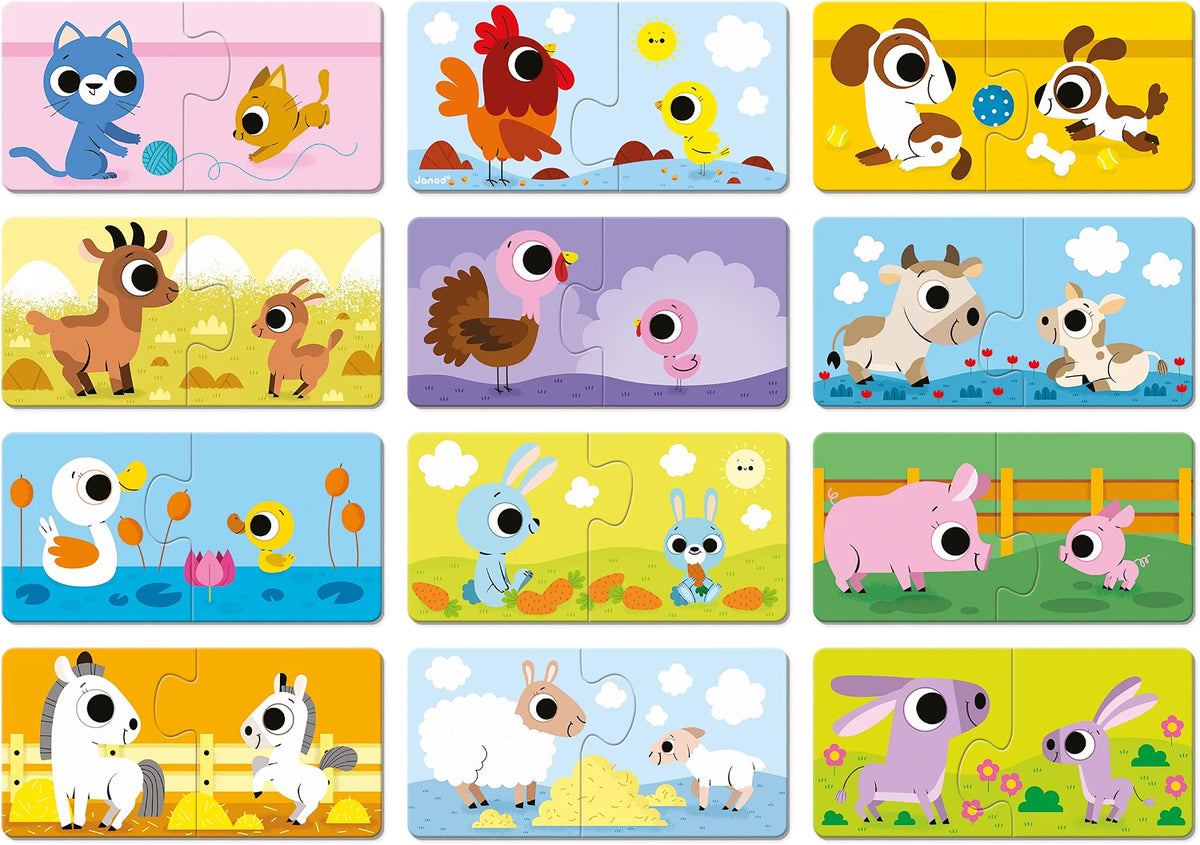 Puzzles Padres y Bebés Animales – Janod