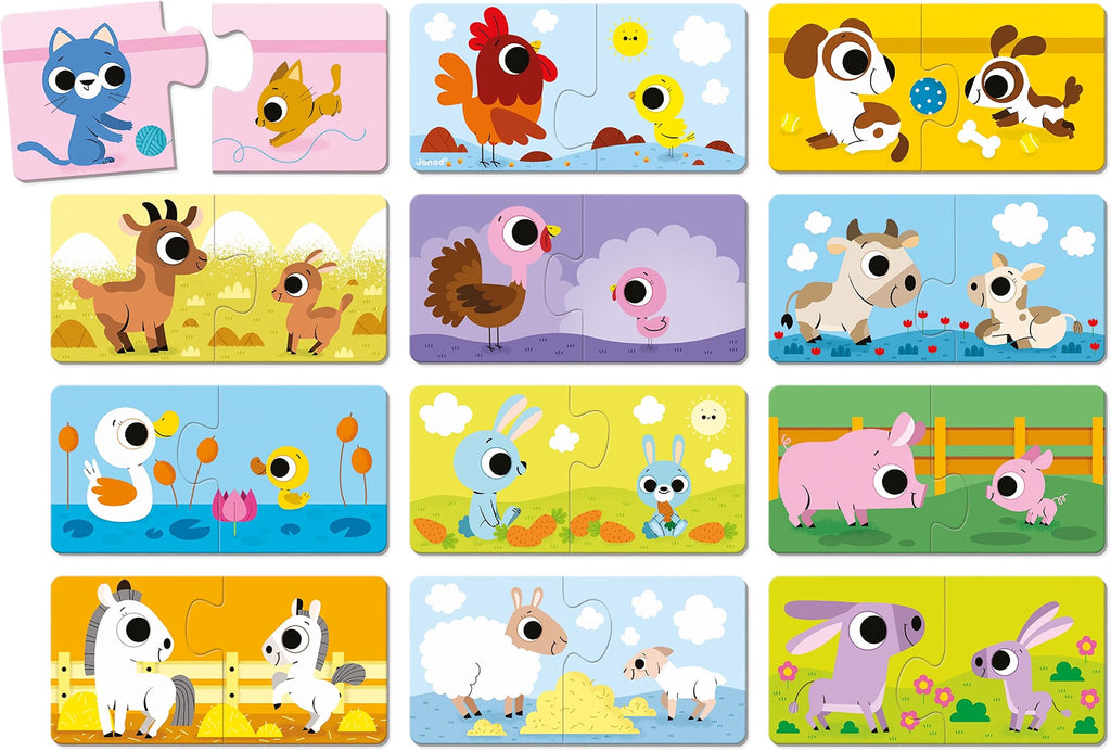 Puzzles Padres y Bebés Animales – Janod
