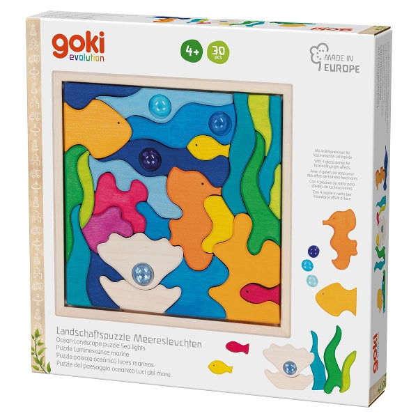 Puzzle paisaje Luces del mar con piedras de vidrio – Goki Evolution
