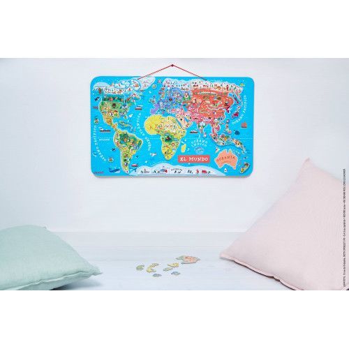 Puzzle magnético Atlas Mundial – versión en español – Janod