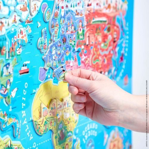 Puzzle magnético Atlas Mundial – versión en español – Janod
