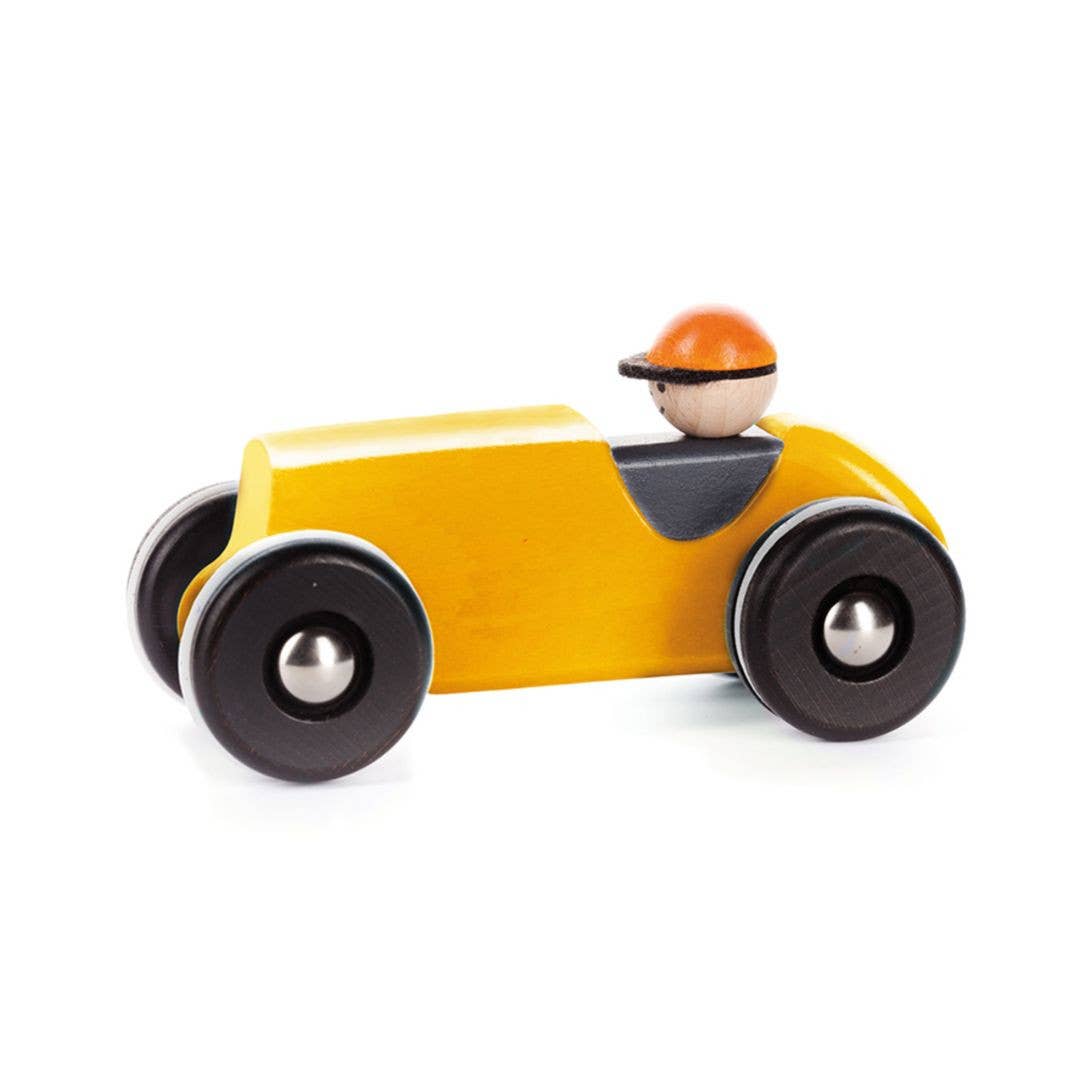 Coche retro de madera con ruedas – BAJO