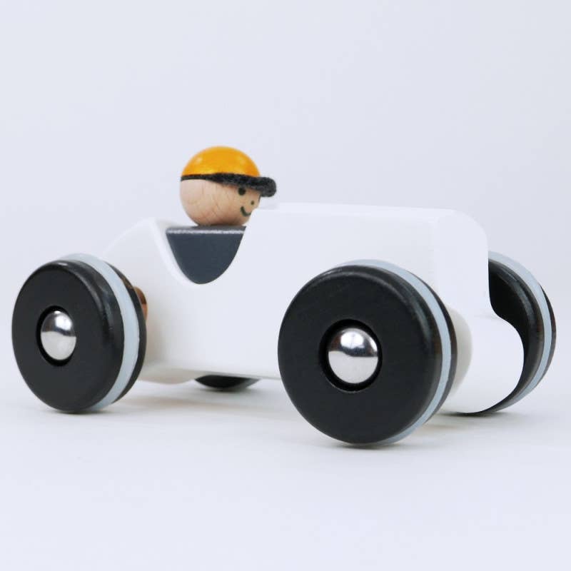 Coche retro de madera con ruedas – BAJO