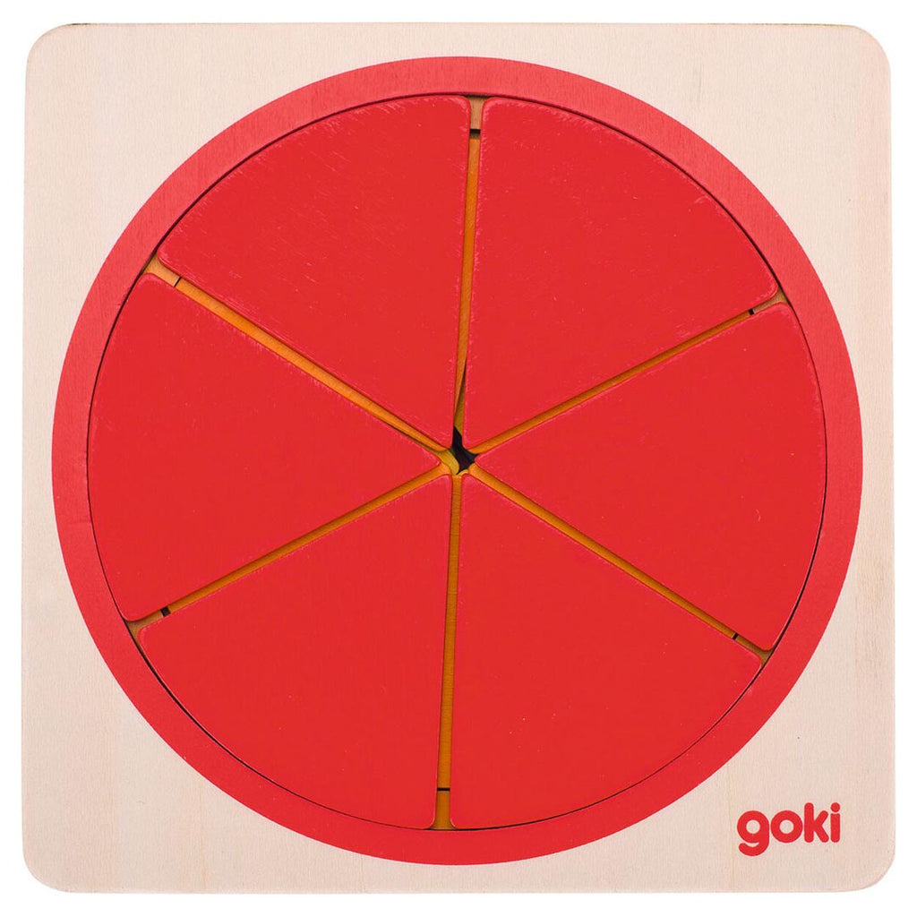 Puzzle de fracciones Círculo Goki 57737 – detalle