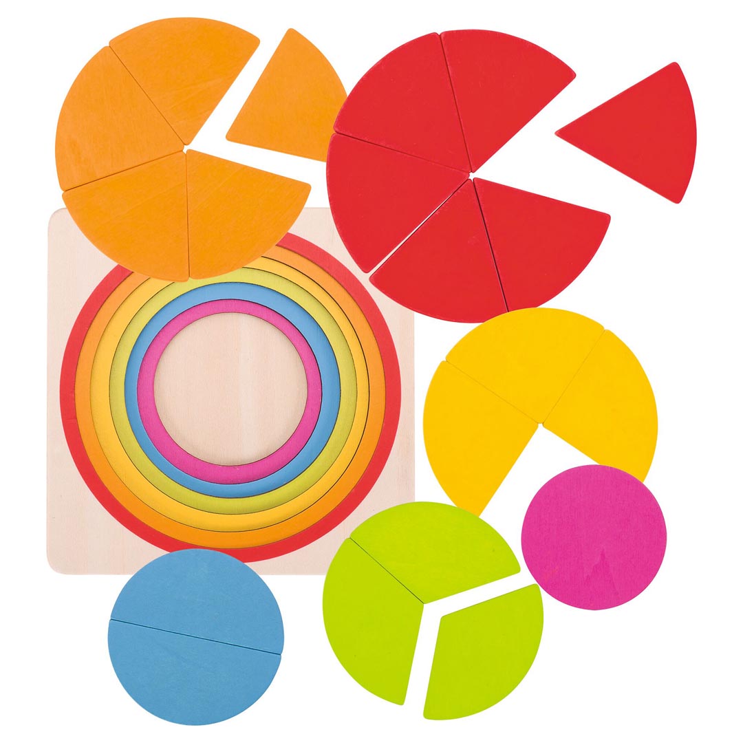 Puzzle de fracciones Círculo Goki 57737 – piezas