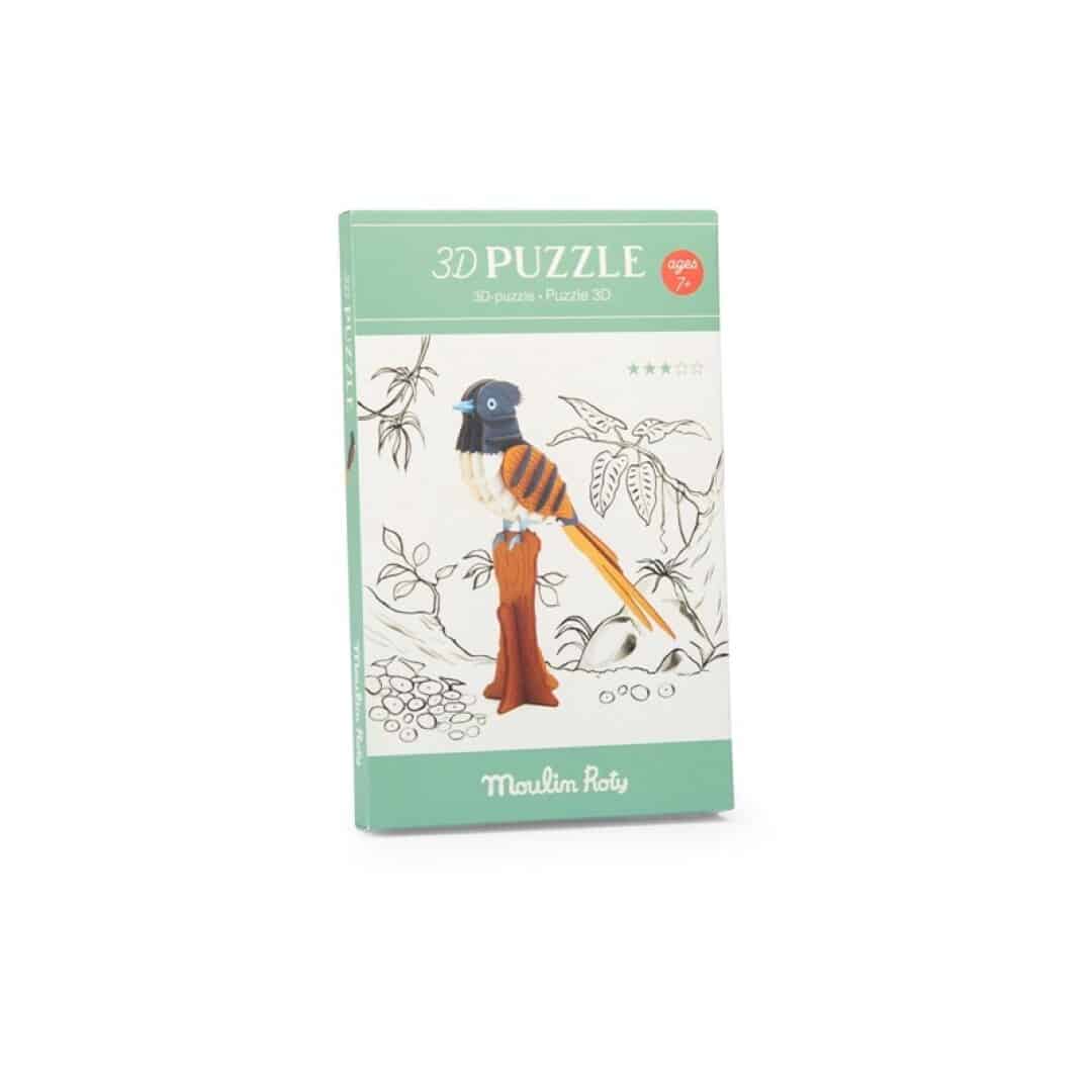 Puzzle 3D Papamoscas del paraíso – Tout autour du monde – Moulin Roty