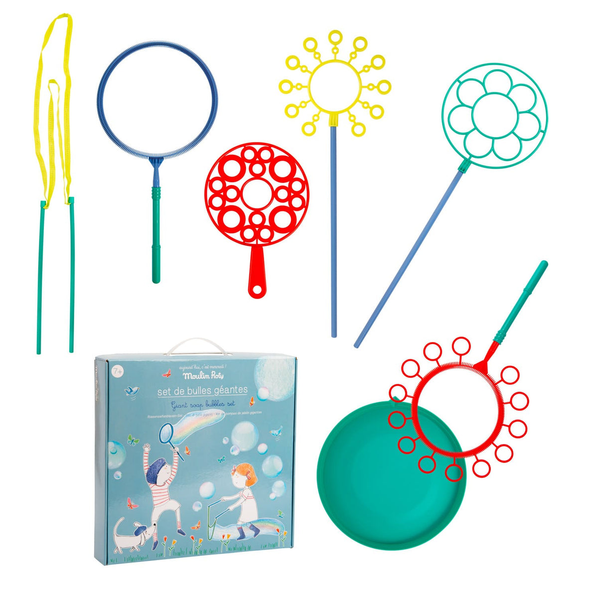 Kit de pompas de jabón gigantes Moulin Roty 713360 – contenido del set